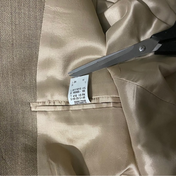 Ralph Lauren Canada Beige 3-Button Silk Wool Blend Suit Jacket Men’s Blazer 44L - Picture 7 of 14